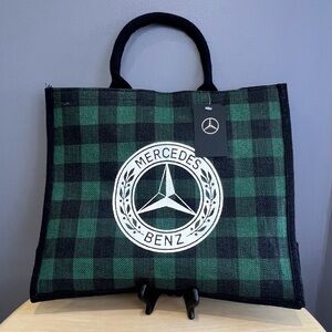 Mercedes-Benz Green and Black Checkered Tote Bag is NWT